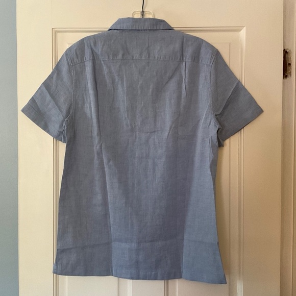 J.Crew Factory Short-sleeve textured dobby camp shirt Blue Men’s Size XS NWT - Picture 7 of 9